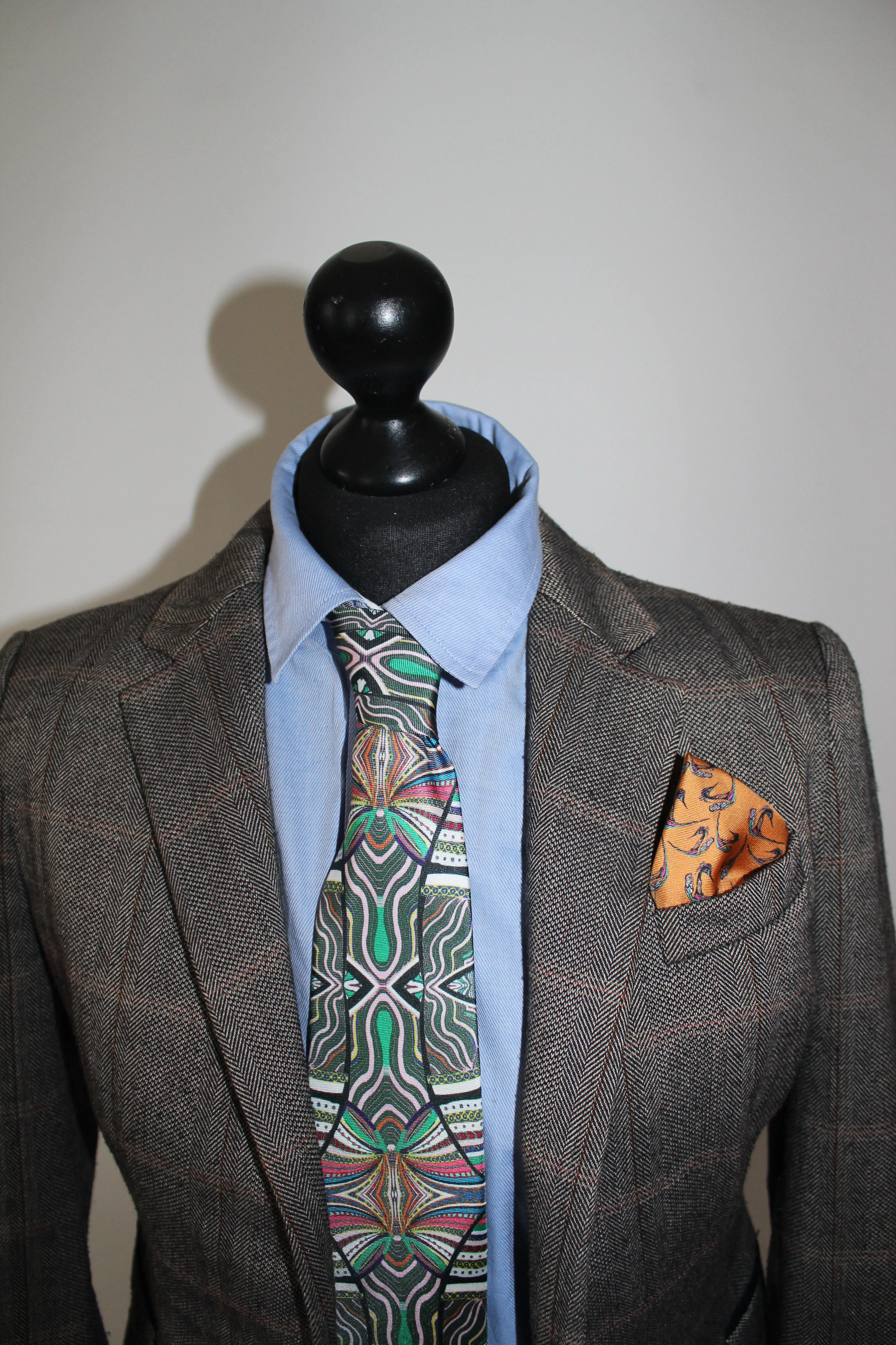 100% Silk Twill Tie,  Live Turban Print