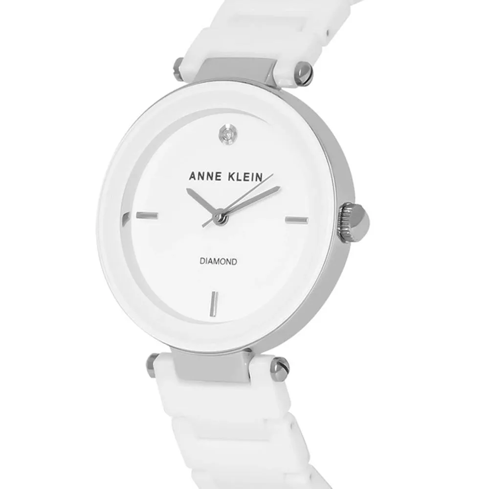 Anne Klein White Ceramic Bracelet Ladies Watch AK/1019WTWT