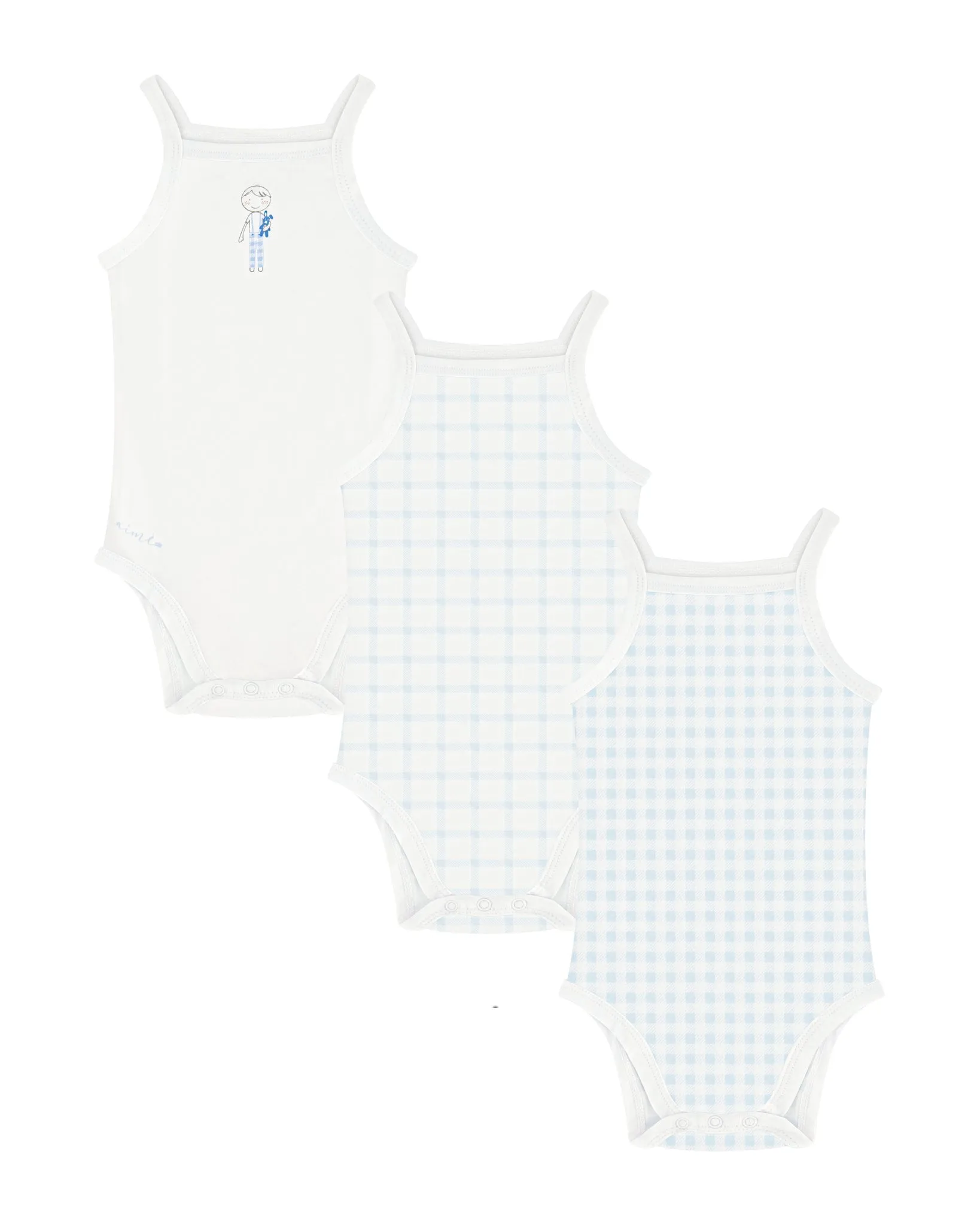 Boys Gingham Sleeveless Bodysuits