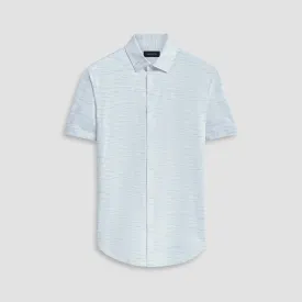 Bugatchi Ooohcotton Miles Solid Texture Short Sleeve Sport Shirt - Sky