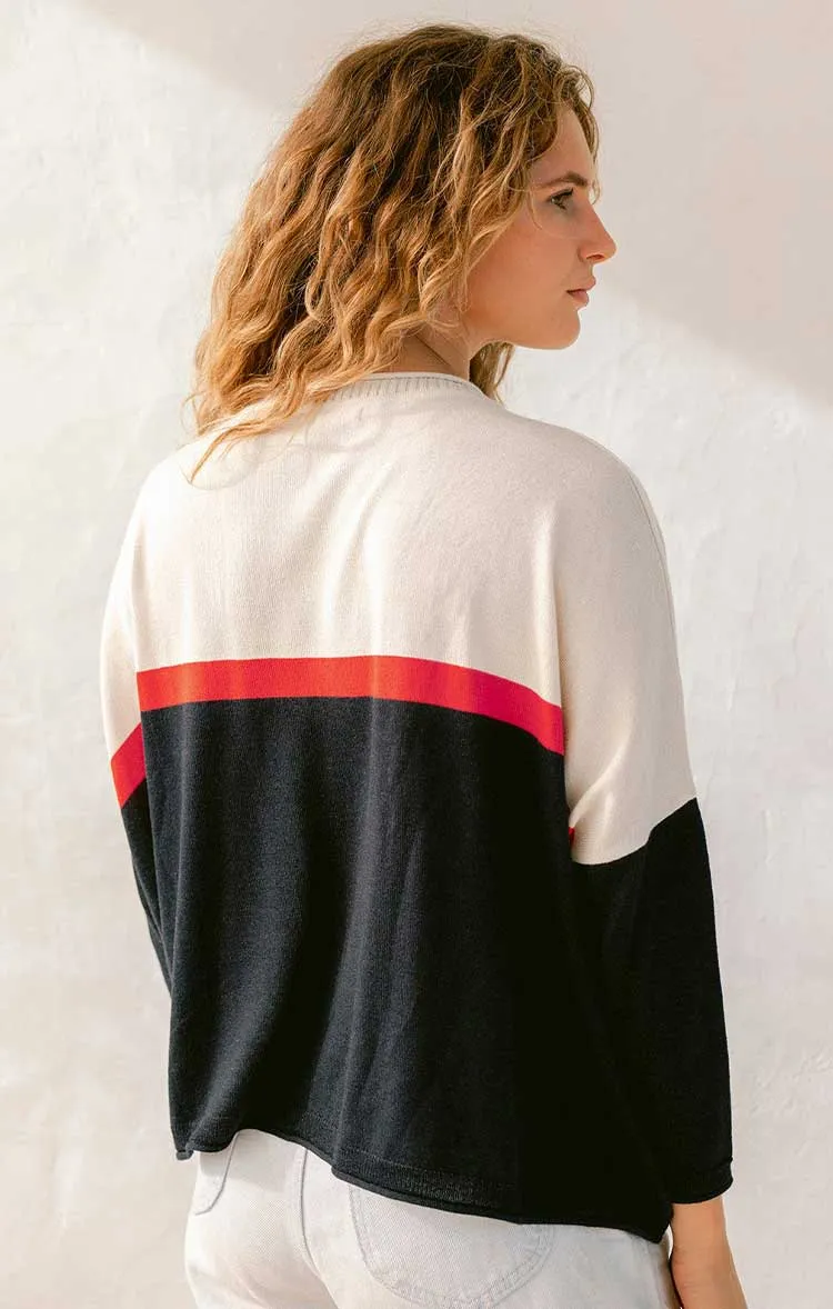 Catalina Cropped Color Block Sweater