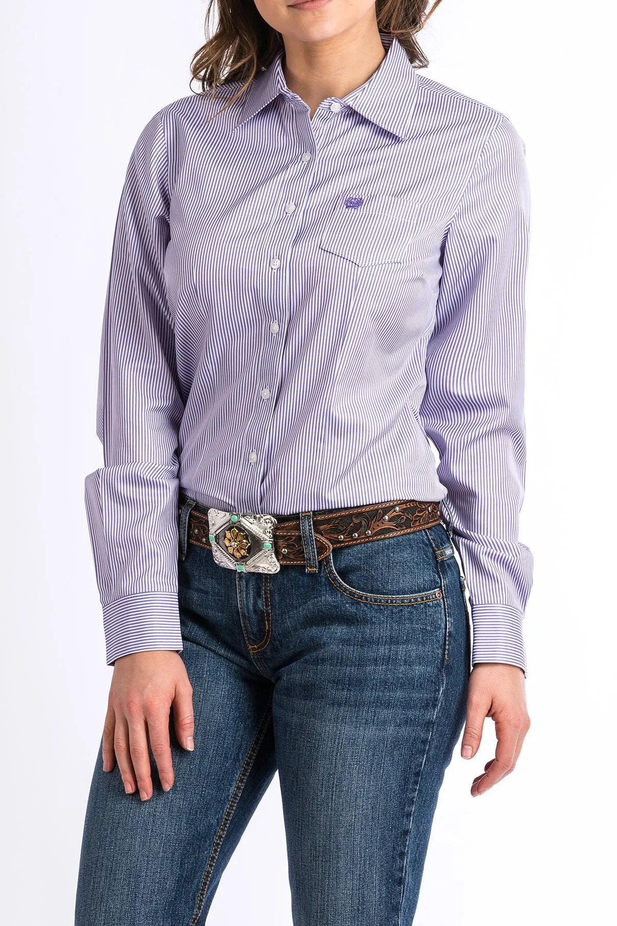 Cinch Purple Striped Ladies' Shirt