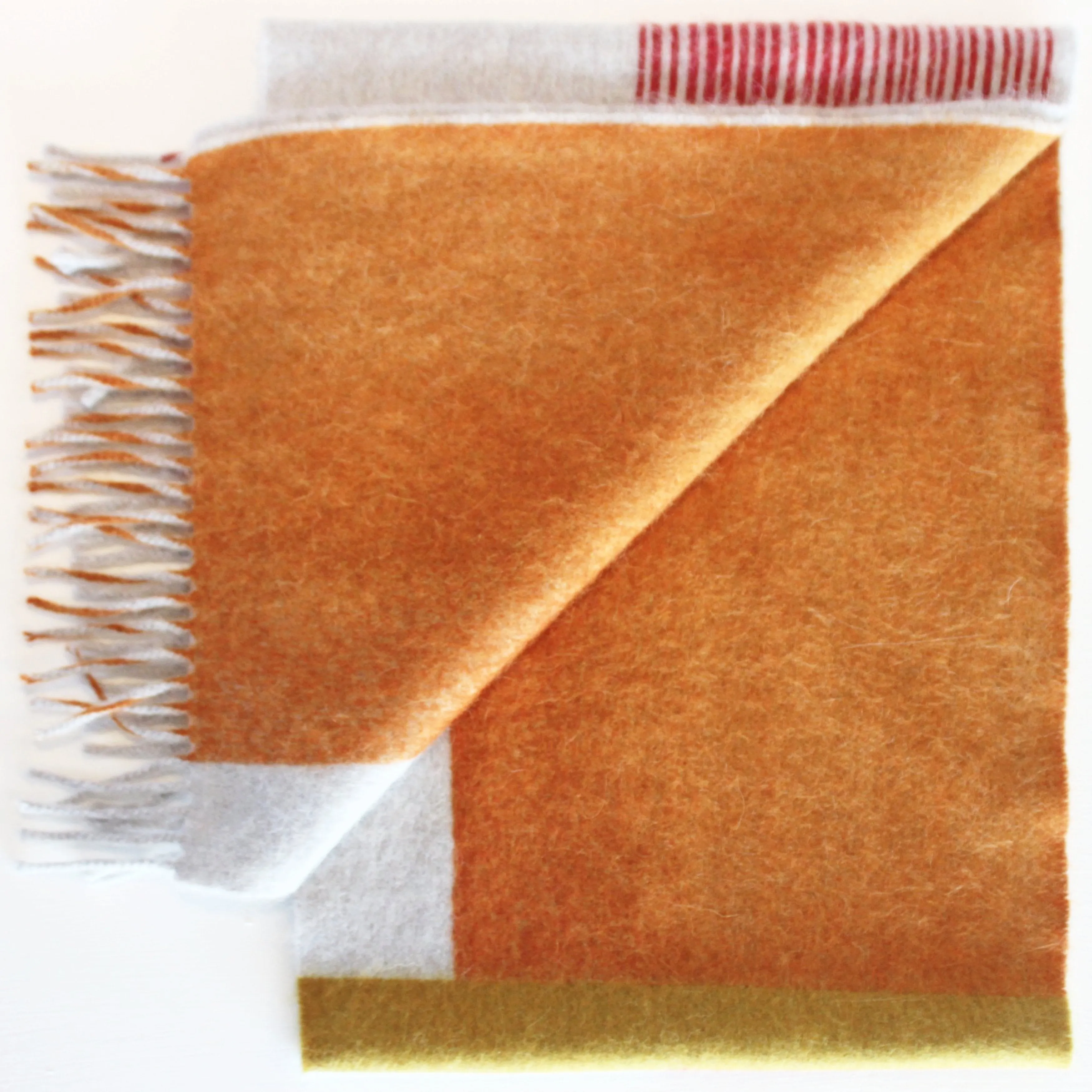 Colour Block hand printed Angora Wool scarf - Staffa 4 menswear and womenswear