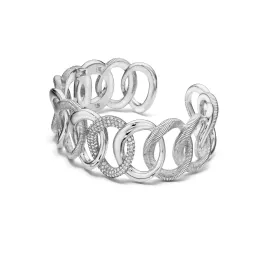 Eternity Interlocking Link Cuff with Diamonds