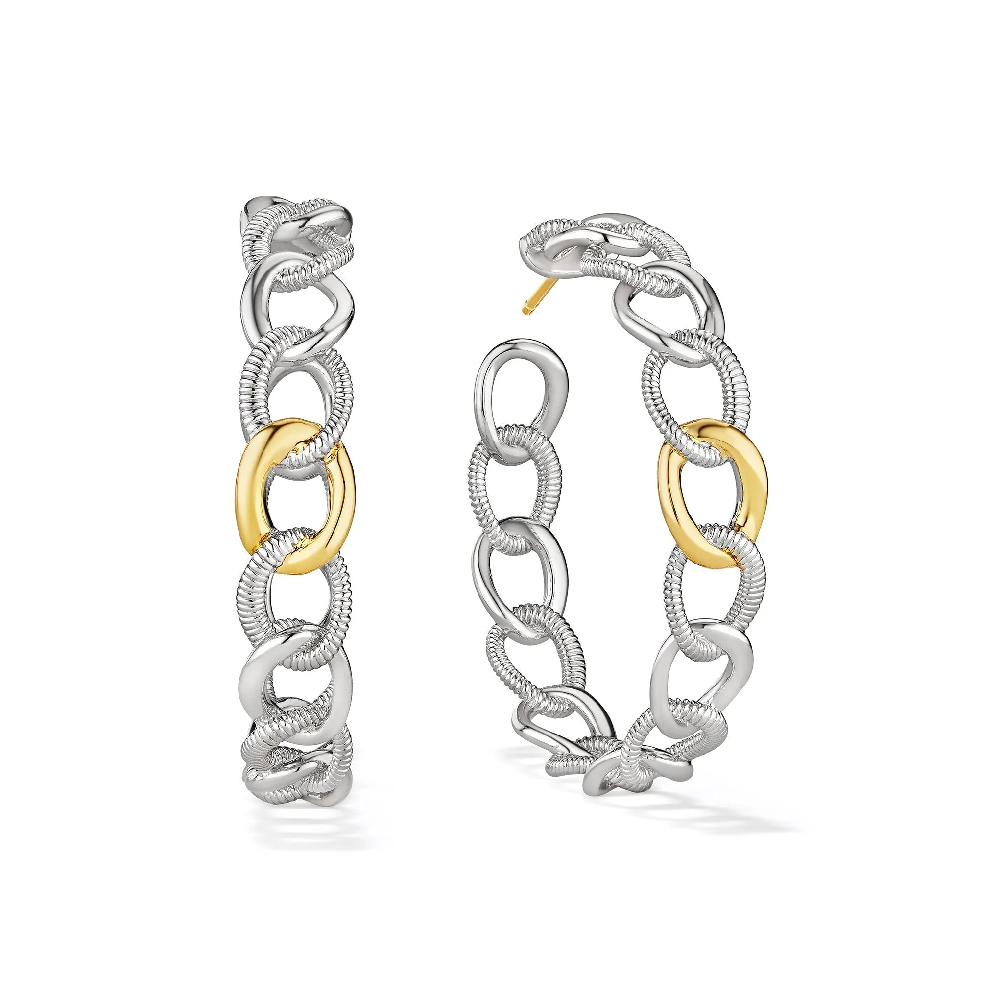 Eternity Interlocking Multi Link Hoop Earrings with 18K Gold