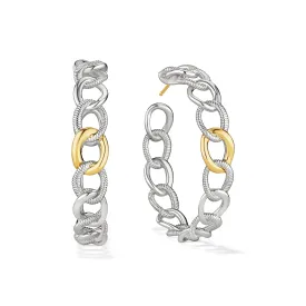 Eternity Interlocking Multi Link Hoop Earrings with 18K Gold