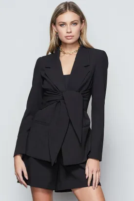 EXEC TIE WAIST BLAZER | BLACK001