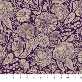 Fabric Large Flowers Purple from In The Dawn Collection, by Elise Young for FIGO Fabrics CL90558-80