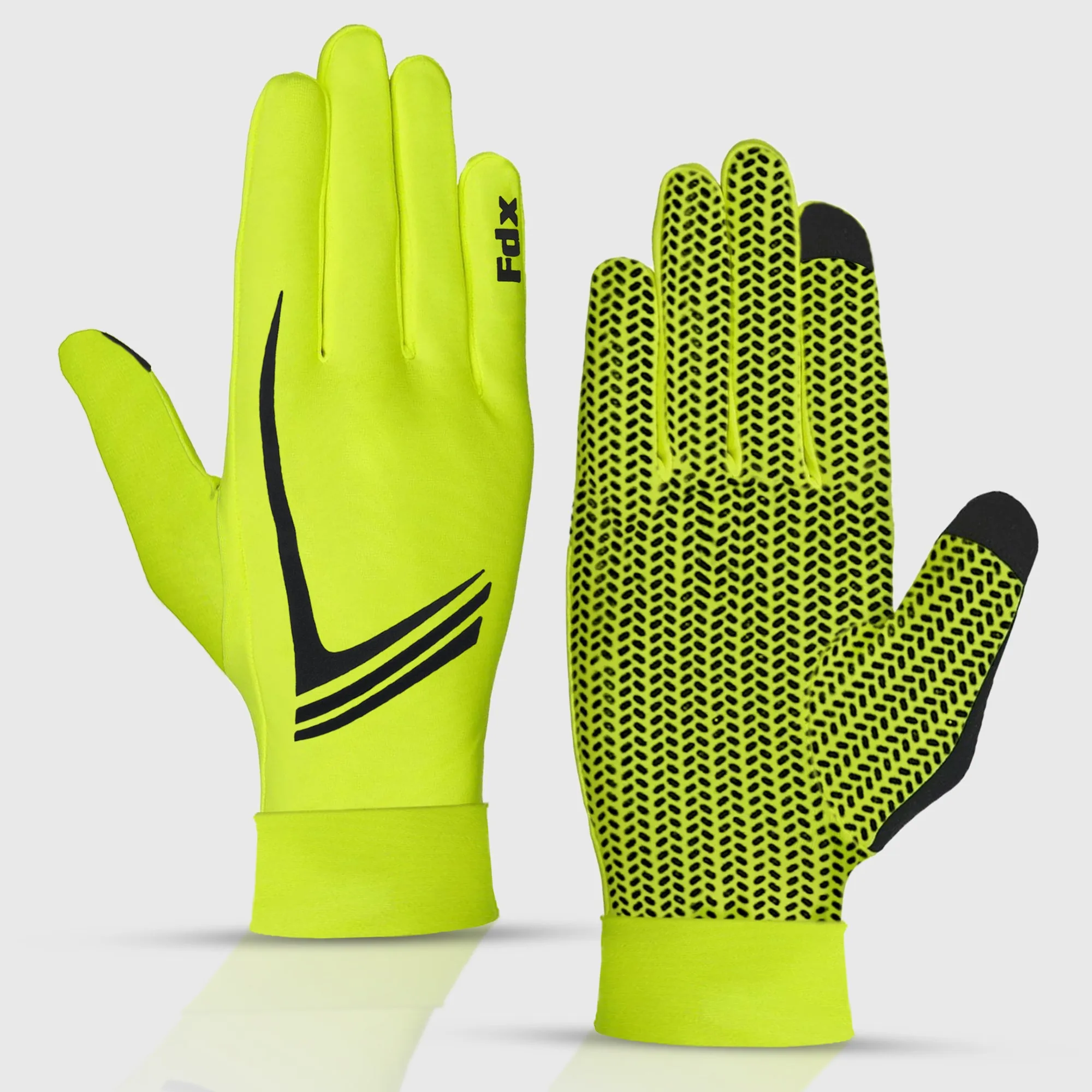 Fdx Aero Yellow Full Finger Winter Cycling Gloves