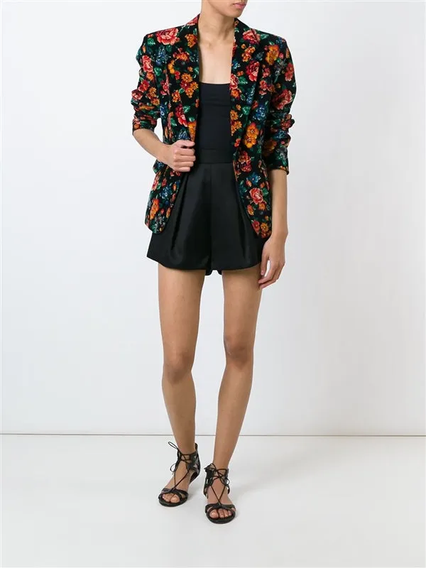 Floral Print Slim Fit Blazer