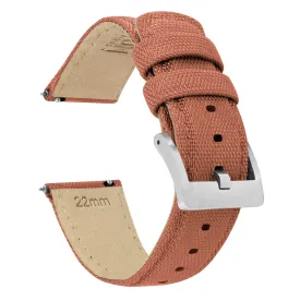 Fossil Q Sailcloth Quick Release Copper Orange Watch Band