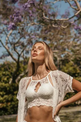 French Lace White Bolero