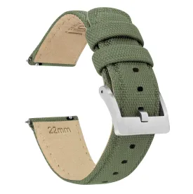 Gear S3 Classic Frontier Sailcloth Quick Release Army Green Watch Band