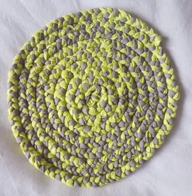 Handmade Coaster Lime Green, Brown