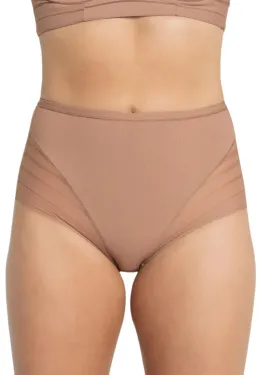 Lace Stripe Undetectable Classic Shaper Panty - Brown