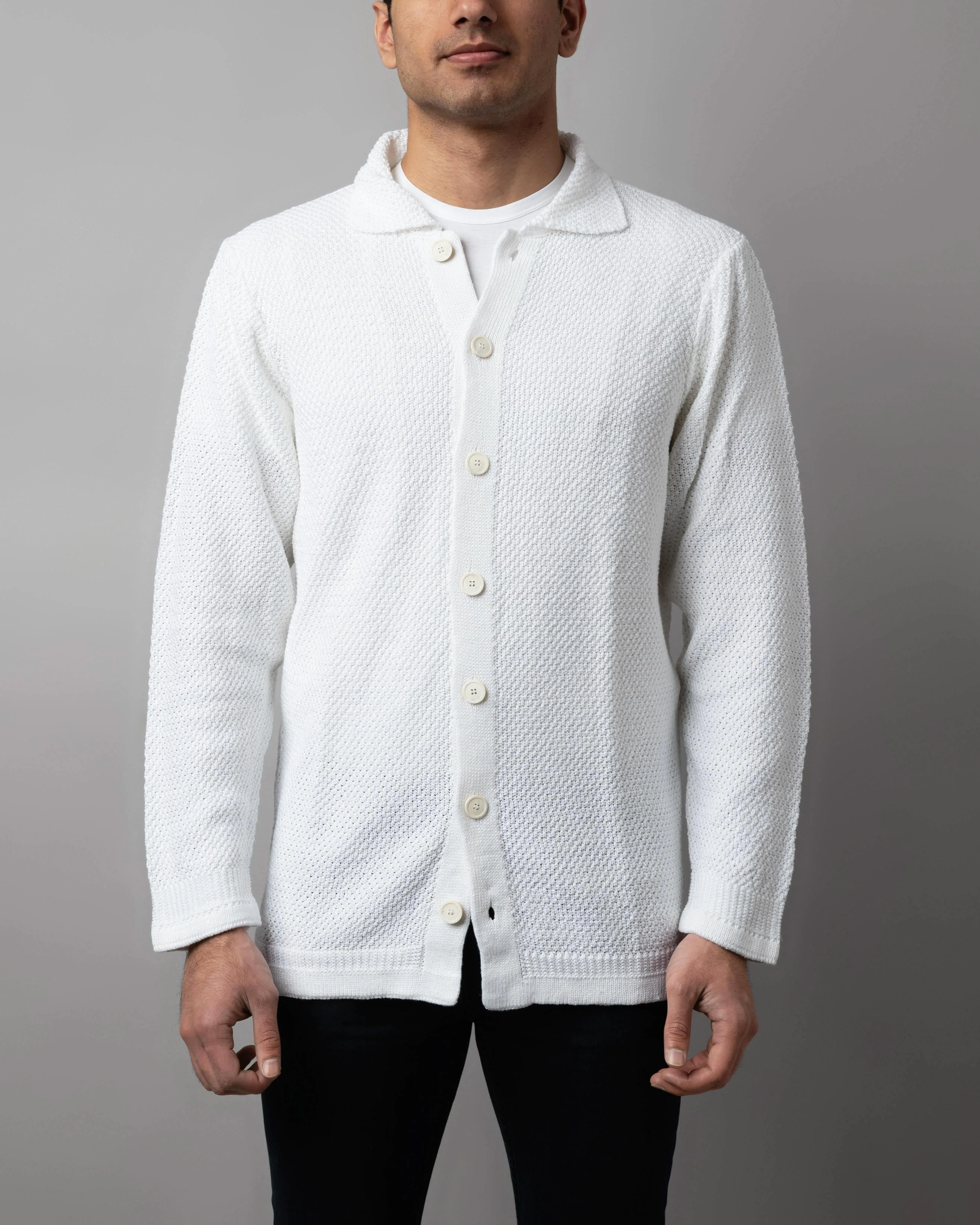 Moss Stitch Shirt Jacket