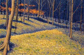 "December, Frick Park" by Gordon Mortensen - Limited Edition Landscape Reduction Woodblock Print