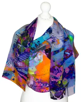 Rectangle 100% Silk Scarf by Clare O Connor - Irish Artist