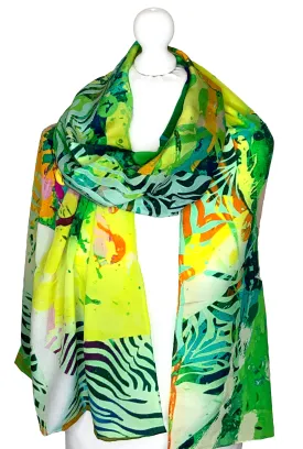 Rectangle 100% Silk Scarf by Clare O Connor - Irish Artist