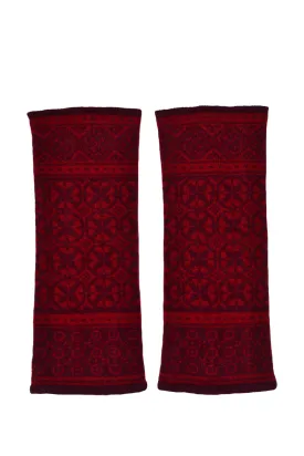 Rubislaw Fair isle wrist warmer fingerless gloves - Red