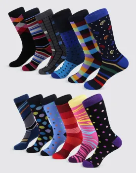 Savvy Sharp Fun Dress Socks 12 Pack