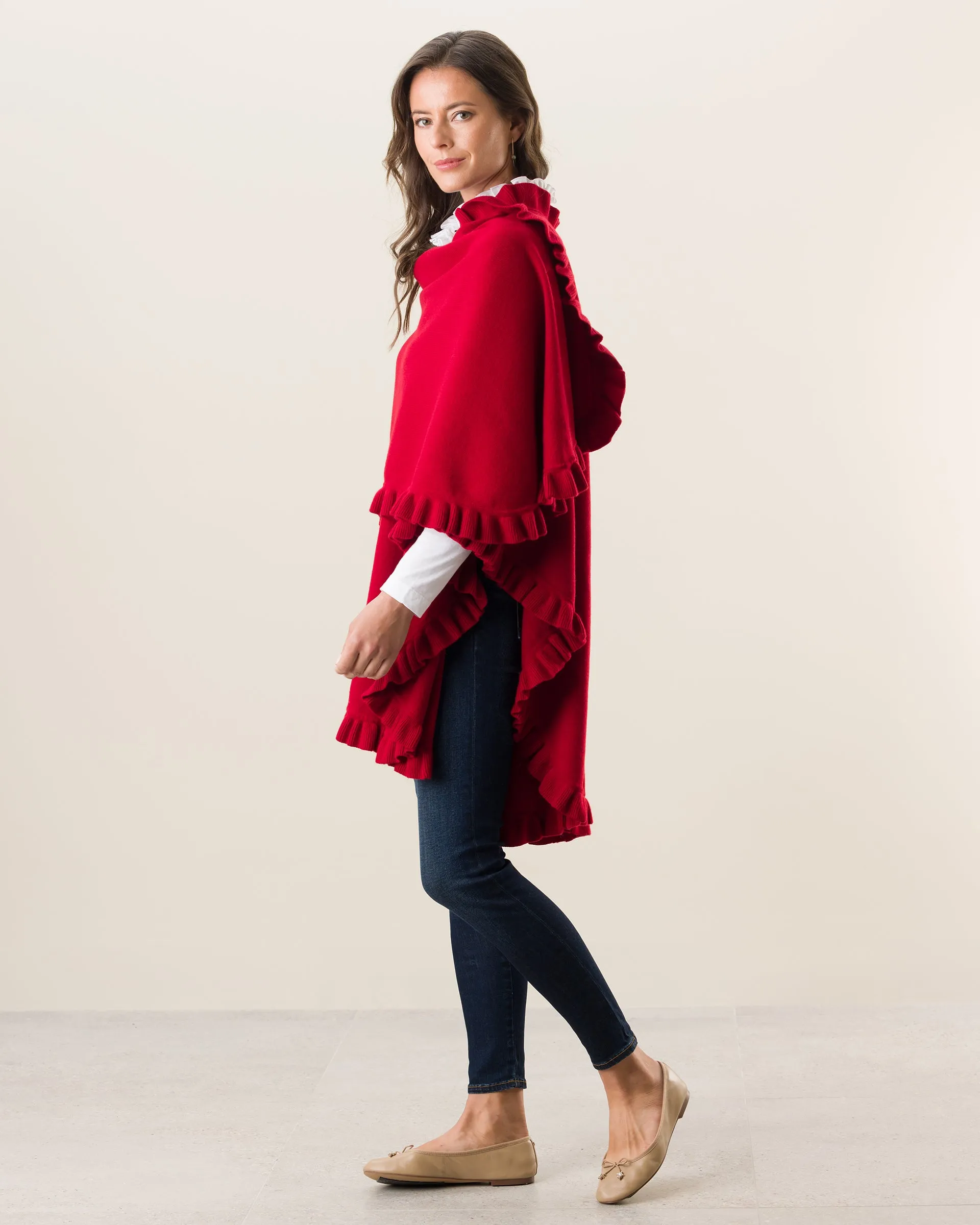 Volant Knitted Cashmere Cape