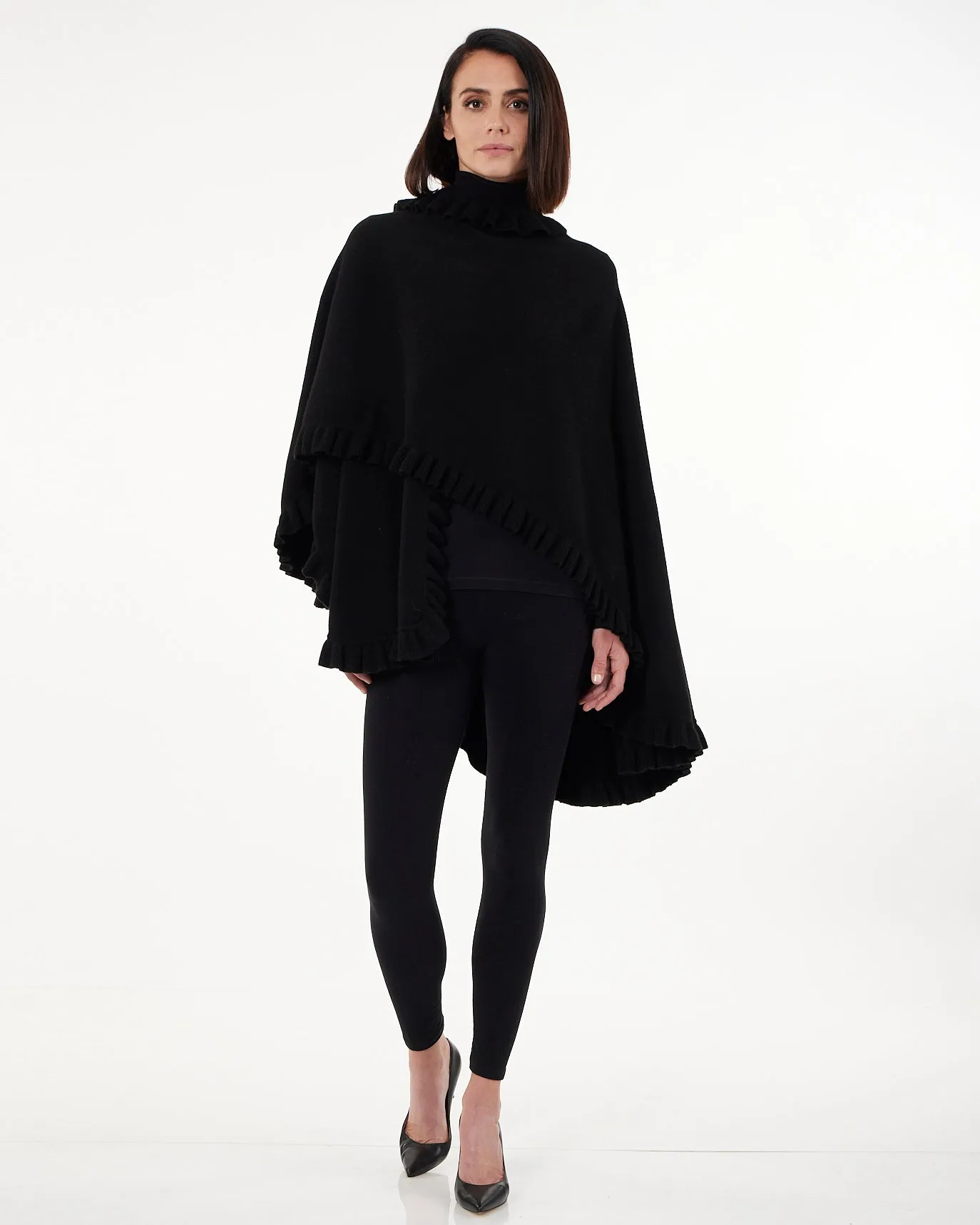 Volant Knitted Cashmere Cape