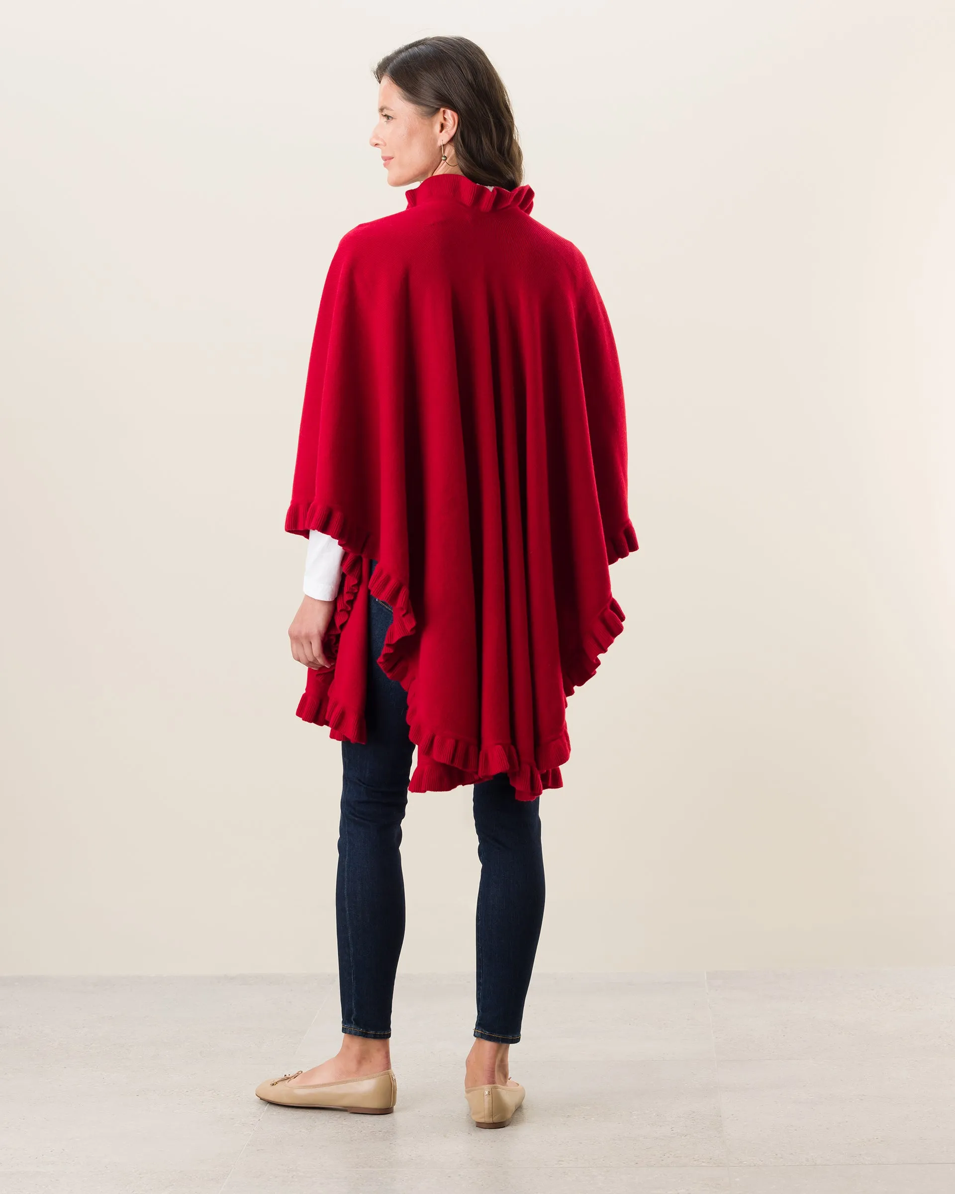 Volant Knitted Cashmere Cape