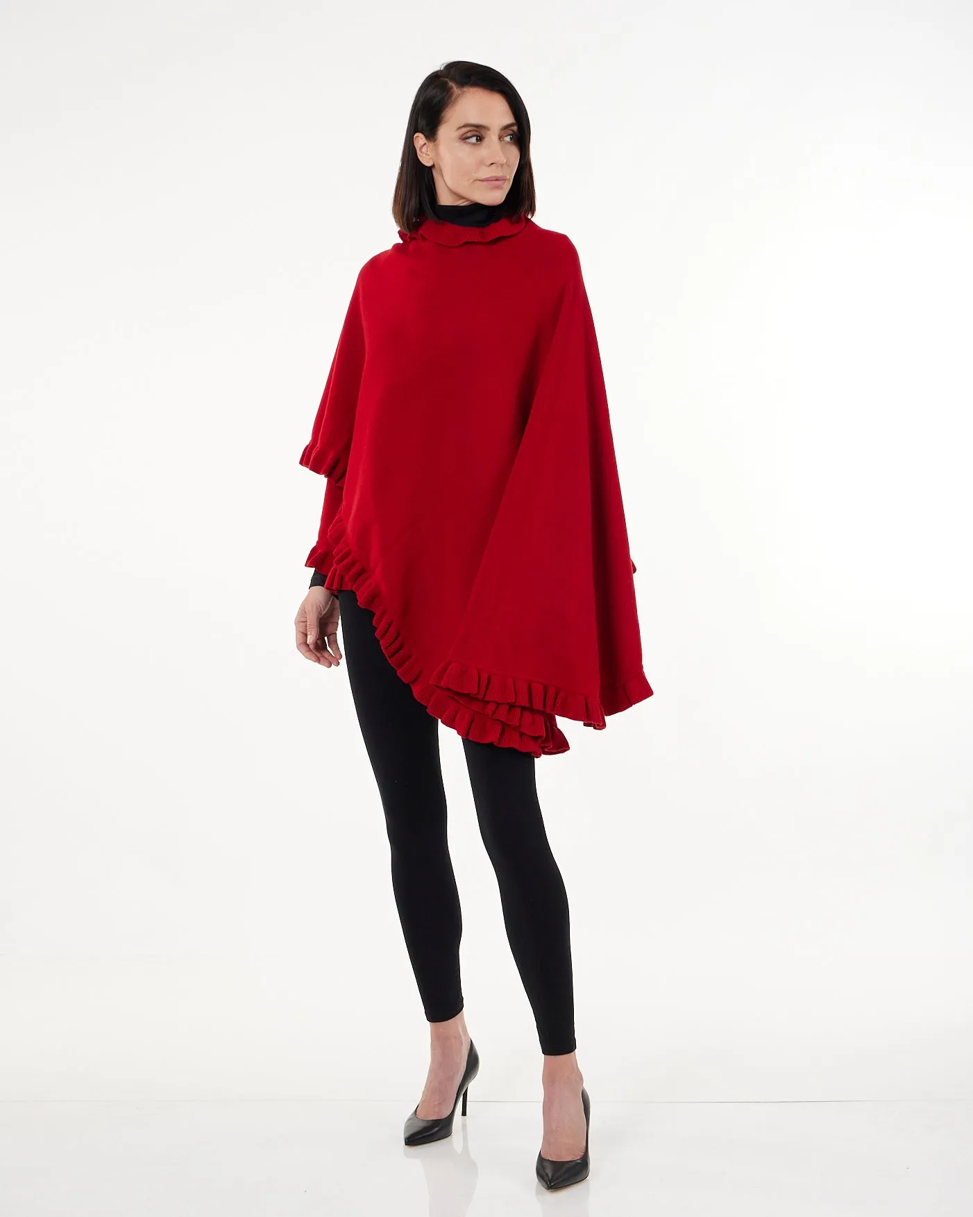 Volant Knitted Cashmere Cape