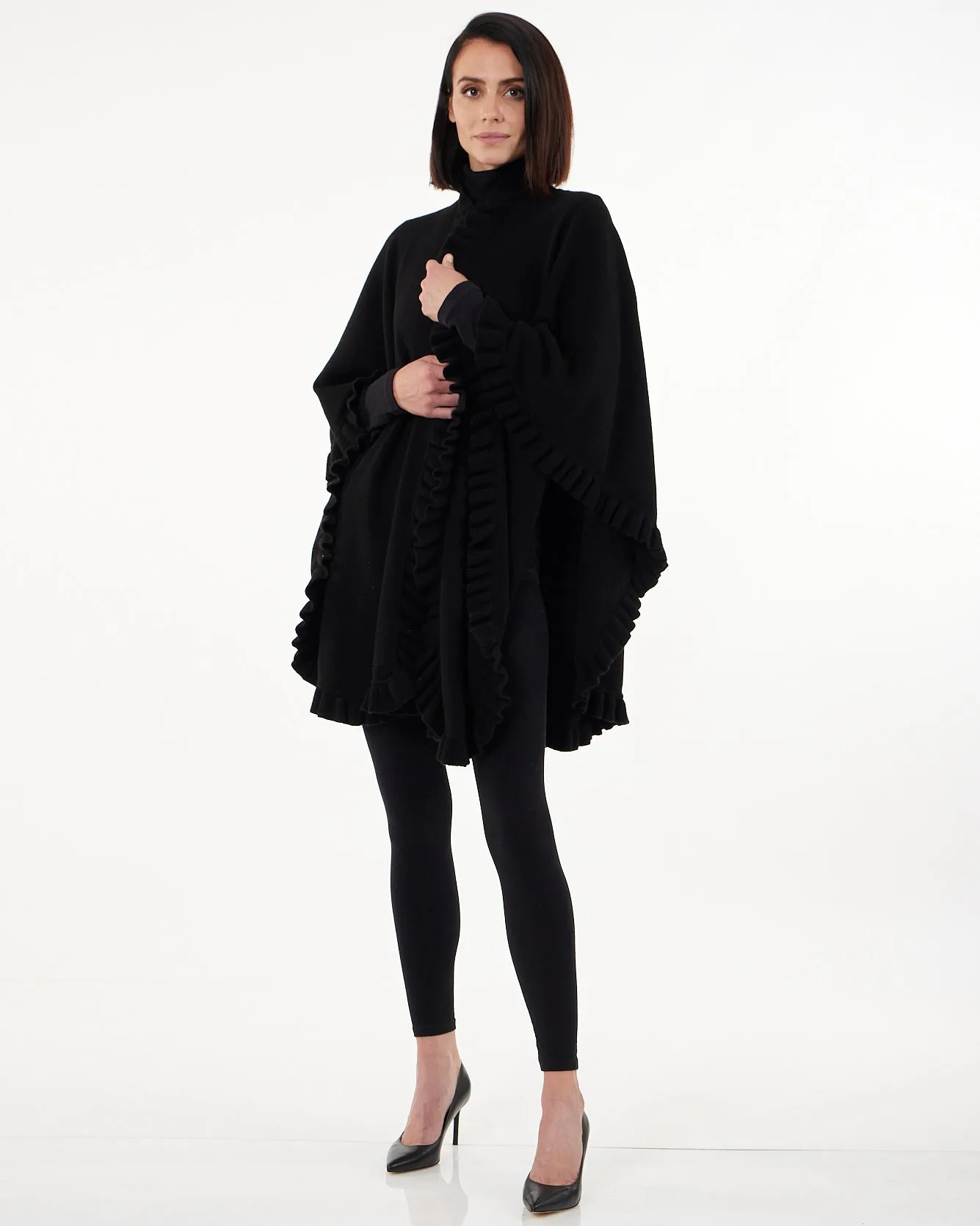 Volant Knitted Cashmere Cape