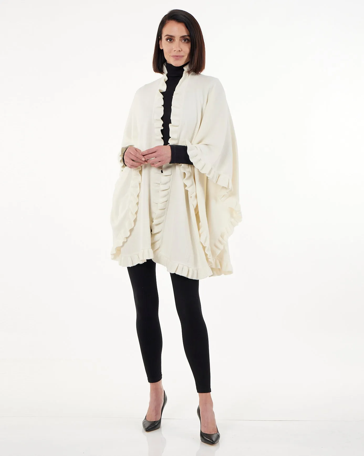 Volant Knitted Cashmere Cape