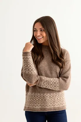 Womens Braemar Fair Isle Jumper - Brown