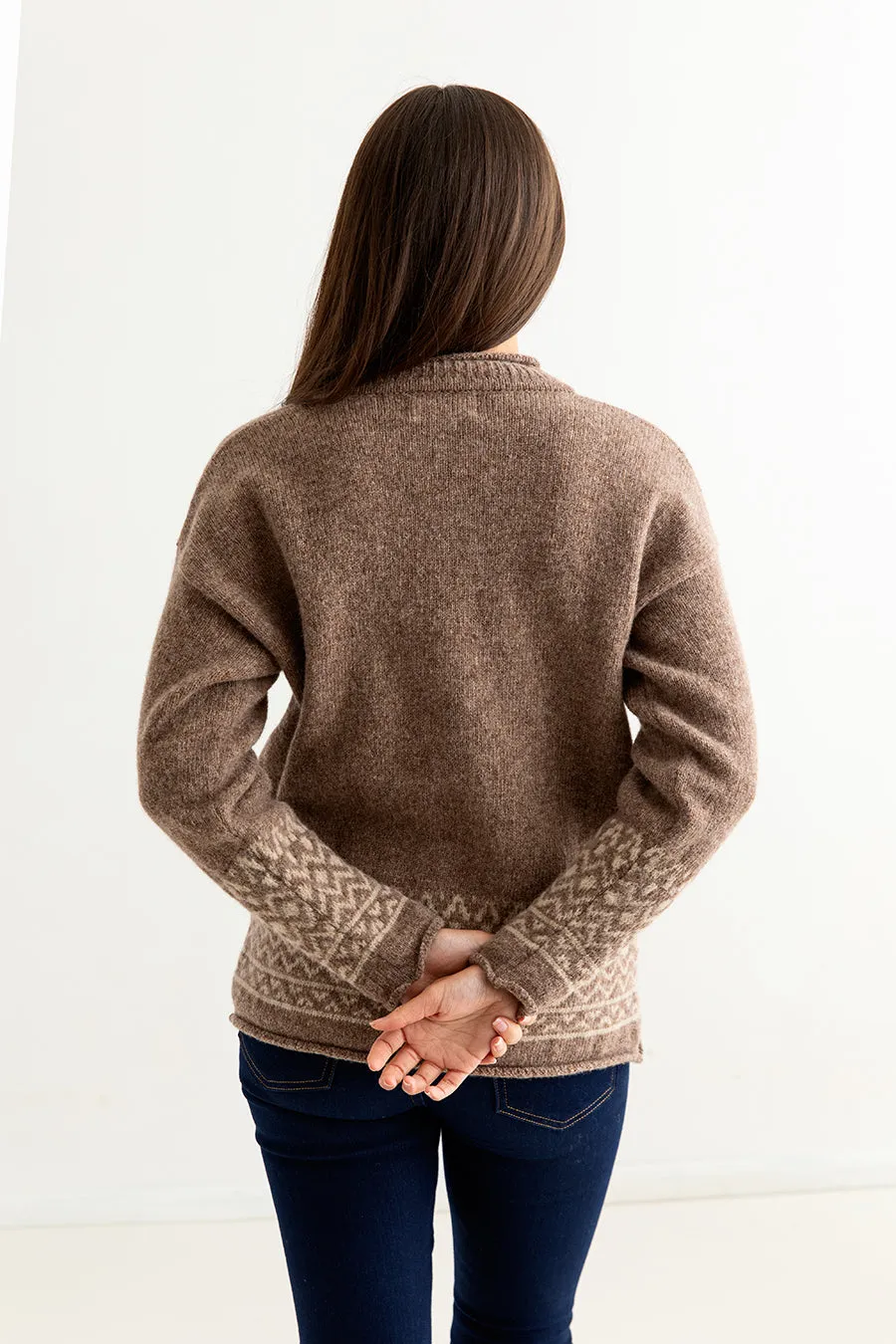 Womens Braemar Fair Isle Jumper - Brown